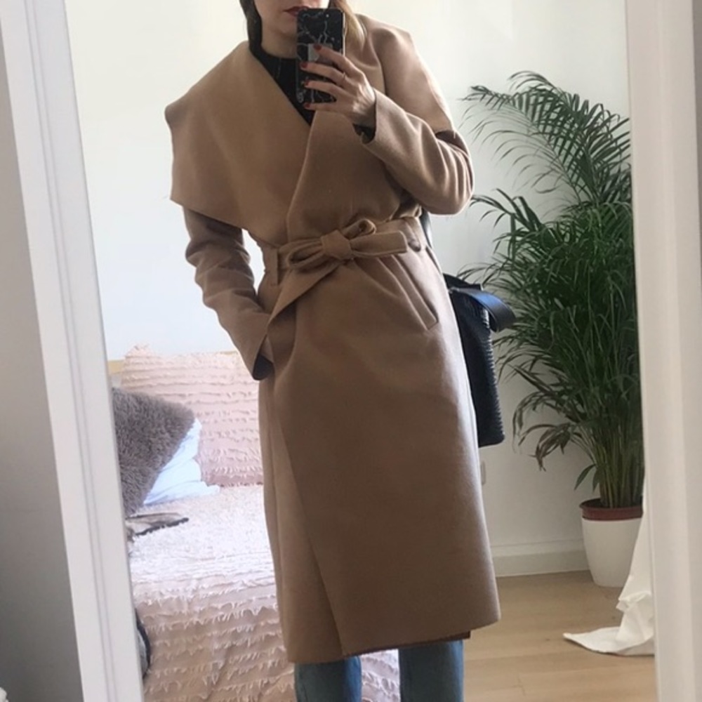 Camel wrap coat